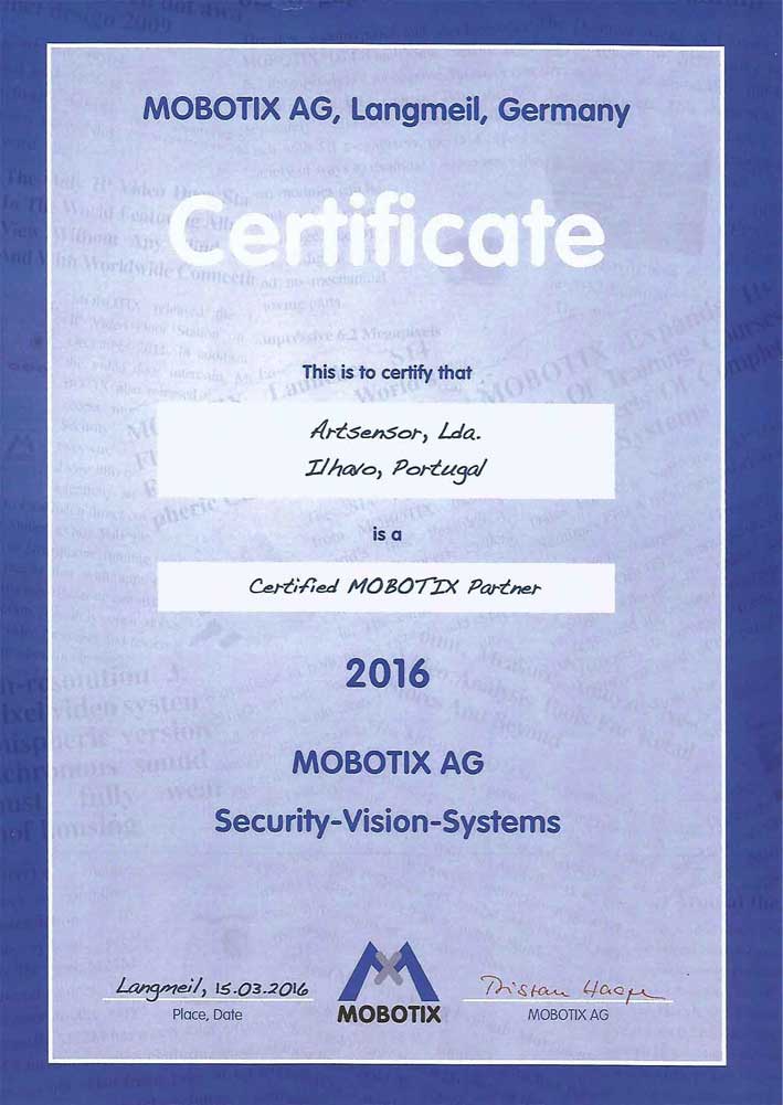 Certificado Mobotix Partner